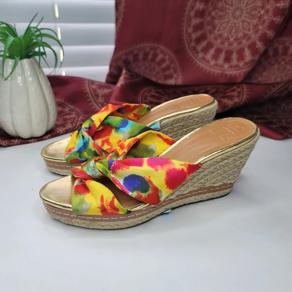 Etienne Aigner Krista Colorful Espadrille Wedges Size 6
